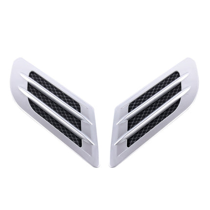 2 PCS Euro Style Plastic Decorative Air Flow Intake Turbo Bonnet Hood Side Vent Grille Cover With Self-adhesive Sticker