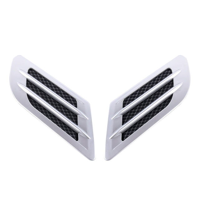 2 PCS Euro Style Plastic Decorative Air Flow Intake Turbo Bonnet Hood Side Vent Grille Cover With Self-adhesive Sticker