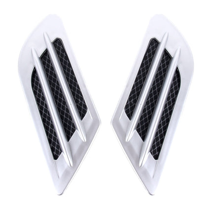 2 PCS Euro Style Plastic Decorative Air Flow Intake Turbo Bonnet Hood Side Vent Grille Cover With Self-adhesive Sticker