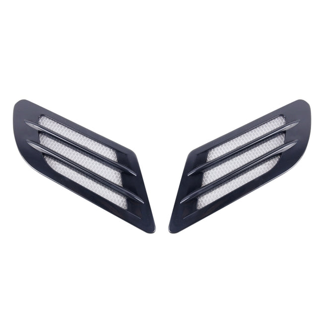 2 PCS Euro Style Metal Decorative Air Flow Intake Turbo Bonnet Hood Side Vent Grille Cover with Self-adhesive Sticker