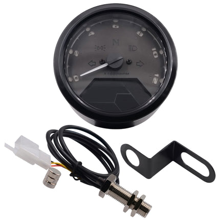 Motorcycle LCD Digital Tachometer Speedometer Odometer Gauge
