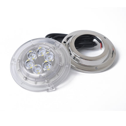 DC 10-30V 12W IP68 316 Stainless 6 LEDs White Light Underwater Light Boat High Power Bright for Marine / Yacht, 12W White Light