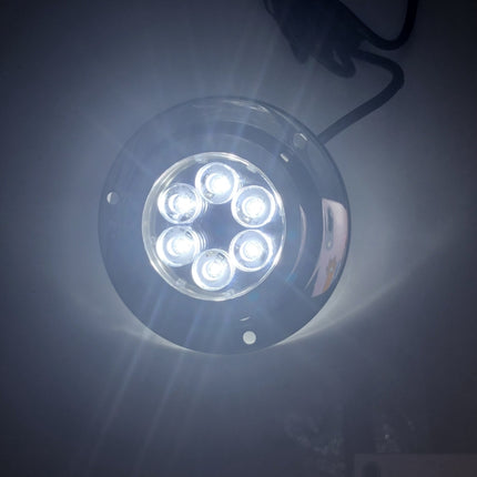 DC 10-30V 12W IP68 316 Stainless 6 LEDs White Light Underwater Light Boat High Power Bright for Marine / Yacht, 12W White Light
