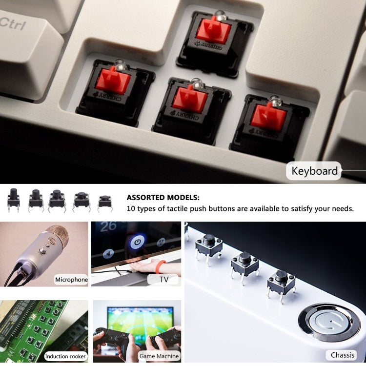 180 PCS Tactile Push Button Switch Kit Micro Switch, 002