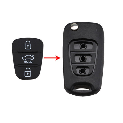 Replacement 3 Buttons Silicone Pad for Hyundai / Kia Car Key Shell, without Battery, For Hyundai / Kia 3 Buttons with Word