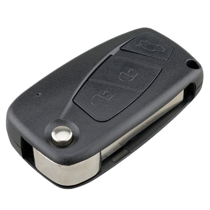 For FIAT Car Keys Replacement 3 Buttons Car Key Case with Side Battery Holder, Blue, Black