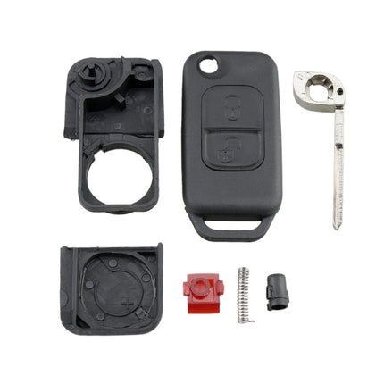 For Mercedes-Benz Car Keys Replacement 2 Buttons Car Key Case with Foldable Key Blade, 2 Buttons