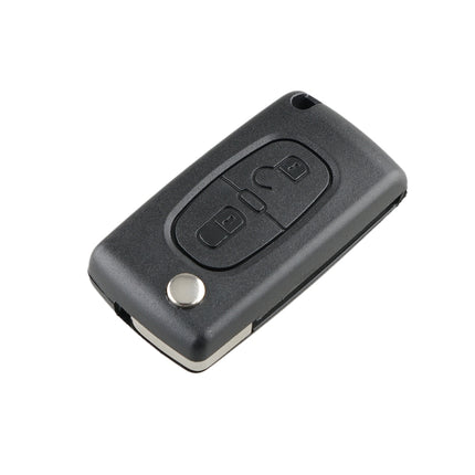 For PEUGEOT 2 Buttons Intelligent Remote Control Car Key with PCF7961 Integrated Chip & Battery & Holder & Slotted Key Blade & ASK Signal, Frequency: 433MHz, 2 Buttons with Slotted Key Blade