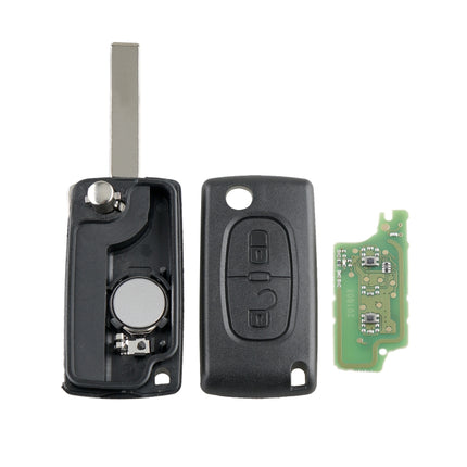 For PEUGEOT 2 Buttons Intelligent Remote Control Car Key with PCF7961 Integrated Chip & Battery & Holder & Slotted Key Blade & ASK Signal, Frequency: 433MHz, 2 Buttons with Slotted Key Blade