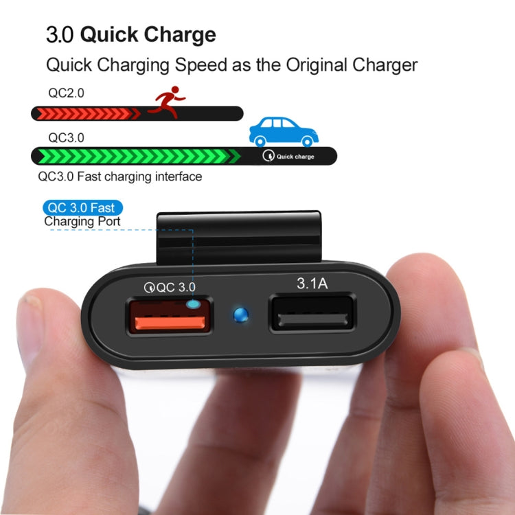 HMQ-C801 1.8m 8A Max 4 Ports USB Car Charger with Extending USB HUB for Front & Back Seat Charging