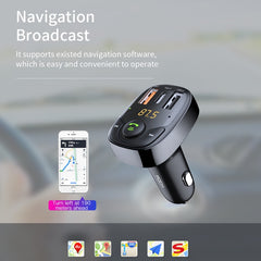 ROCK B301 Dual USB + PD Bluetooth 5.0 FM Transmitter & Car Charger, Support TF Card / U-disk, B301