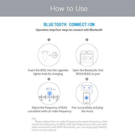 ROCK B301 Dual USB + PD Bluetooth 5.0 FM Transmitter & Car Charger, Support TF Card / U-disk