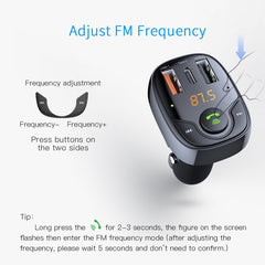 ROCK B301 Dual USB + PD Bluetooth 5.0 FM Transmitter & Car Charger, Support TF Card / U-disk, B301