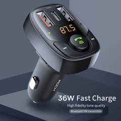 ROCK B301 Dual USB + PD Bluetooth 5.0 FM Transmitter & Car Charger, Support TF Card / U-disk, B301