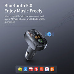 ROCK B301 Dual USB + PD Bluetooth 5.0 FM Transmitter & Car Charger, Support TF Card / U-disk, B301