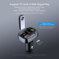 ROCK B301 Dual USB + PD Bluetooth 5.0 FM Transmitter & Car Charger, Support TF Card / U-disk, B301
