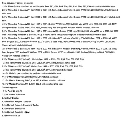 SQU OF68 Universal Car Emulator Signal Reset Immo / Tacho Programs Place ESL Diagnostic Seat Occupancy Sensor Tool, OF68