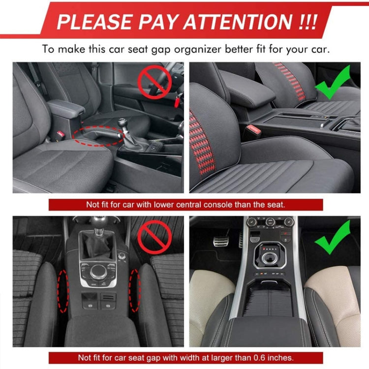 Car Multi-functional Driver Seat Console PU Leather Box Cigarette Lighter Charging Pocket Cup Holder Seat Gap Side Storage Box