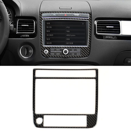 Car Carbon Fiber Navigation Panel Decorative Sticker for Volkswagen Touareg, Navigation Panel