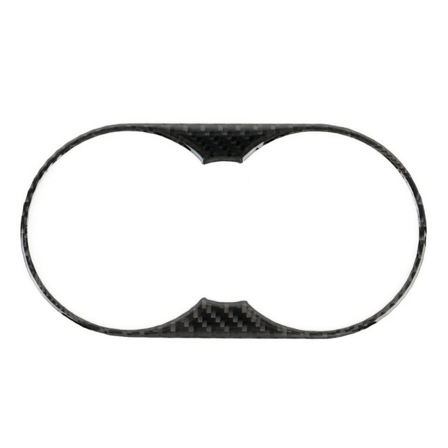 Car Carbon Fiber Rear Armrest Water Cup Holder Panel Decorative Sticker for Volkswagen Touareg, Rear Armrest Water Cup Holder