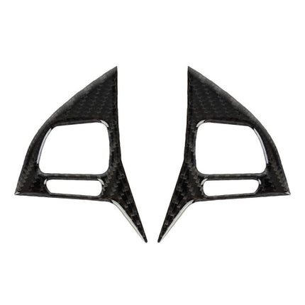 2 PCS Car Carbon Fiber Steering Wheel Button Decorative Sticker for Volkswagen Touareg, Steering Wheel Button