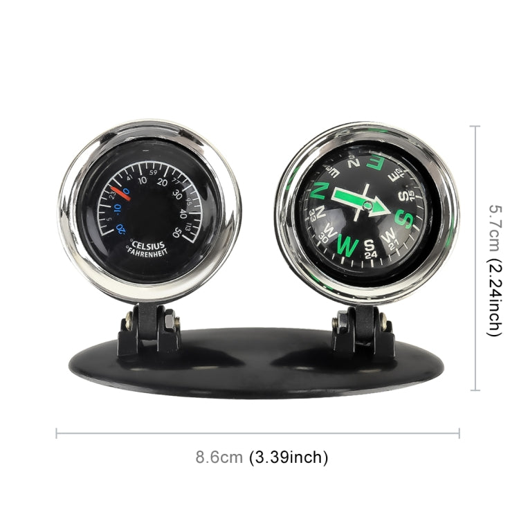 2 in 1 Guide Ball Car Guidance Compass Thermometer Cars Auto Dashboard, 2 in 1 Car Guidance Compass Thermometer