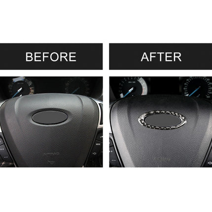 Car Carbon Fiber Steering Wheel Frame Decorative Sticker for Ford New Mondeo 2013-2019, Steering Wheel Frame