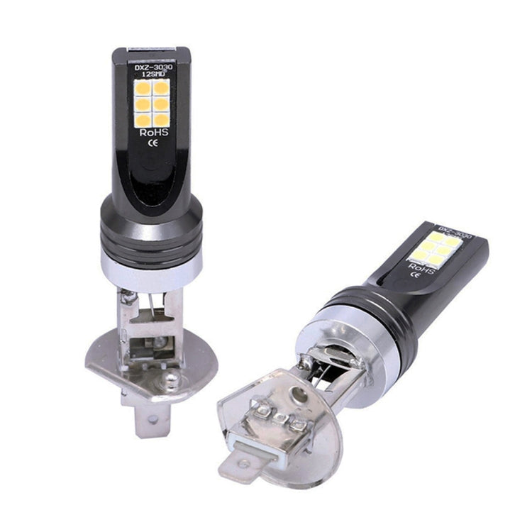 2 PCS H1 DC12V-24V / 12W / 3000K / 800LM 12LEDs SMD-3030 Car LED Fog Light