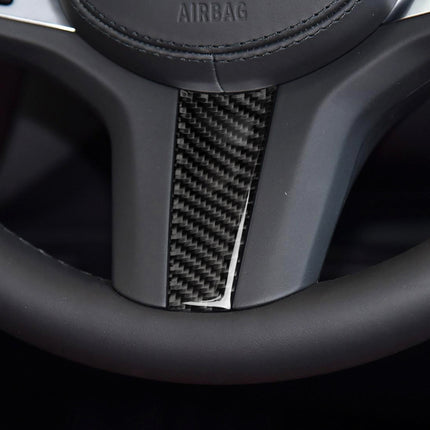 Car Carbon Fiber Steering Wheel Decorative Sticker for BMW 5 Series G30/G38 X3 G01/G08, Steering Wheel