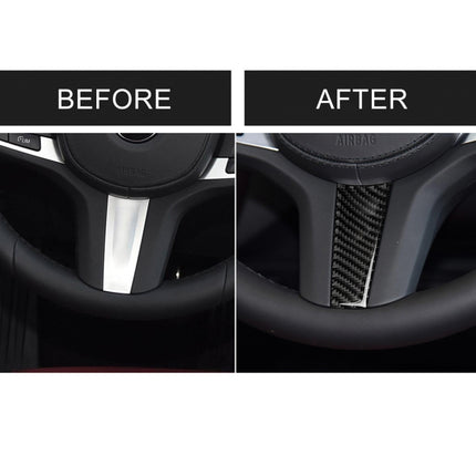 Car Carbon Fiber Steering Wheel Decorative Sticker for BMW 5 Series G30/G38 X3 G01/G08, Steering Wheel
