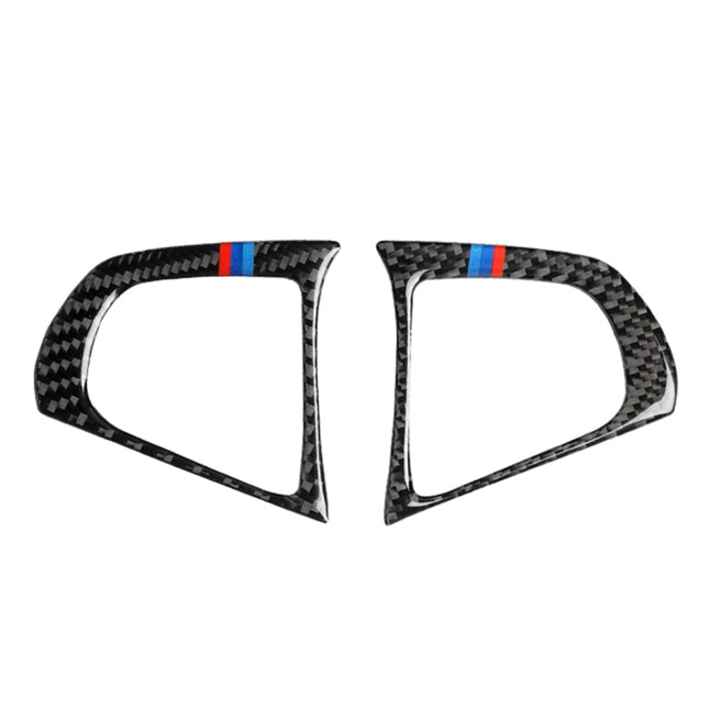 Car Tricolor Carbon Fiber Steering Wheel Button Configuration B Decorative Sticker for BMW 5 Series G30/G38 X3 G01/G08, Steering Wheel Button(Tricolor)