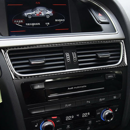 Car Carbon Fiber Air Conditioning Air Outlet Frame Decorative Sticker for Audi A4 B8 2009-2016 / A5 2008-2017 / Q5 2009-2017​, Left Drive, Air Outlet Frame