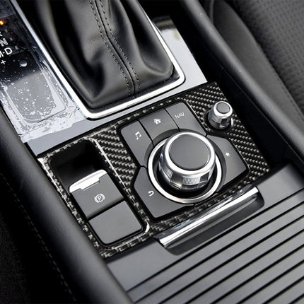 Car Carbon Fiber Left Drive Multimedia Frame B Decorative Sticker for Mazda Axela 2017-2018, Left Drive Multimedia Frame B