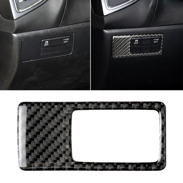 Car Carbon Fiber Headlight Adjustment Frame Decorative Sticker for Mazda Axela 2014 / 2017-2018, Left Drive, Headlight Adjustment Frame (A)