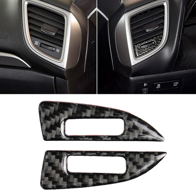 Car Carbon Fiber Air Conditioning Air Outlet Adjustment Frame Decorative Sticker for Mazda Axela 2014 / 2017-2018, Air Conditioning Air Outlet Adjustment