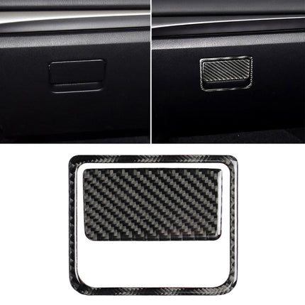 Car Carbon Fiber Front Passenger Seat Storage Box Decorative Sticker for Mazda Axela 2017-2018, Front Passenger Seat Storage Box