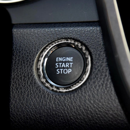 Car Carbon Fiber One-button Start Decorative Sticker for Toyota Eighth Generation Camry 2018-2019, One-button Start