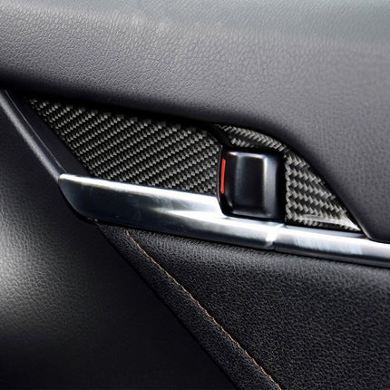 8 in 1 Car Carbon Fiber Door Inner Handle Wrist Panel Decorative Sticker for Toyota Eighth Generation Camry 2018-2019, Door Inner Handle Wrist