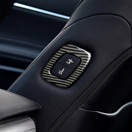 Car Carbon Fiber Seat Adjustment Decorative Sticker for Toyota Eighth Generation Camry 2018-2019, Left Drive