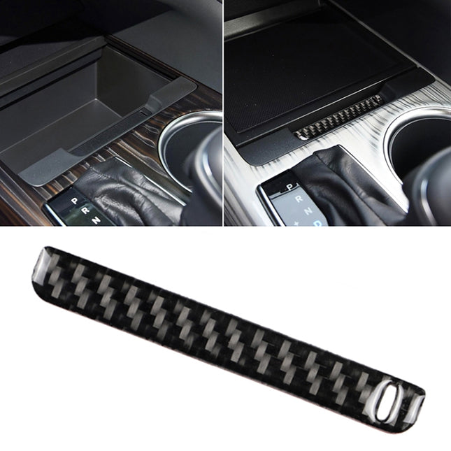 Car Carbon Fiber Storage Box Groove Decorative Sticker for Toyota Eighth Generation Camry 2018-2019, Left Drive