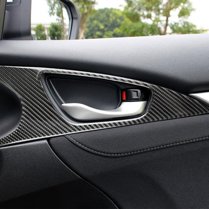 2 PCS Car Carbon Fiber Door Inner Handle Wrist Panel Decorative Sticker for Honda Tenth Generation Civic 2016-2019, Door Inner Handle Wrist Panel