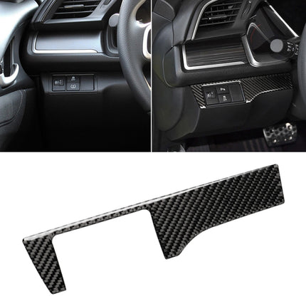 Car Carbon Fiber Headlight Switch Panel Decorative Sticker for Honda Tenth Generation Civic 2016-2019, Left Drive, Headlight Switch