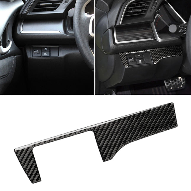 Car Carbon Fiber Headlight Switch Panel Decorative Sticker for Honda Tenth Generation Civic 2016-2019, Left Drive, Headlight Switch