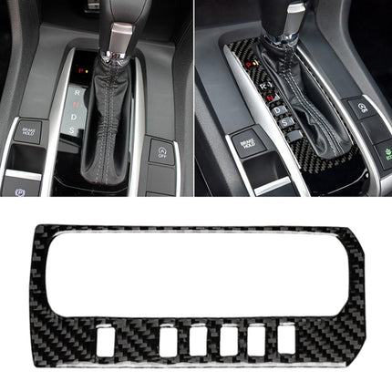 Car Carbon Fiber Gear Position Button Frame Decorative Sticker for Honda Tenth Generation Civic 2016-2019, Left Drive, Gear Position Button Frame
