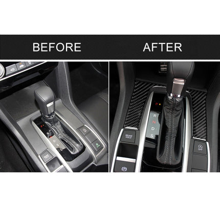Car Carbon Fiber Gear Position Panel Decorative Sticker for Honda Tenth Generation Civic 2016-2019, Gear Position Pane
