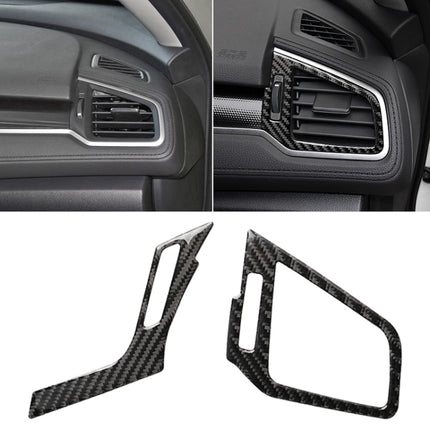 Car Carbon Fiber Right and Left Air Outlet Decorative Sticker for Honda Tenth Generation Civic 2016-2019, Left Drive, Right and Left Air Outlet