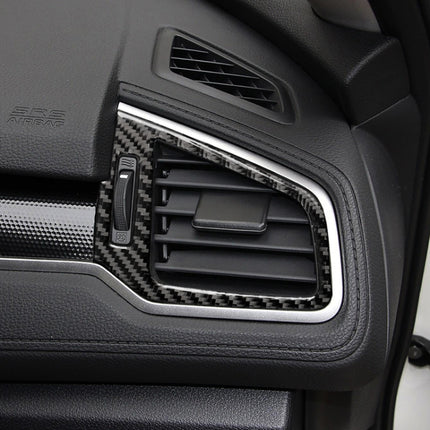 Car Carbon Fiber Right and Left Air Outlet Decorative Sticker for Honda Tenth Generation Civic 2016-2019, Left Drive, Right and Left Air Outlet