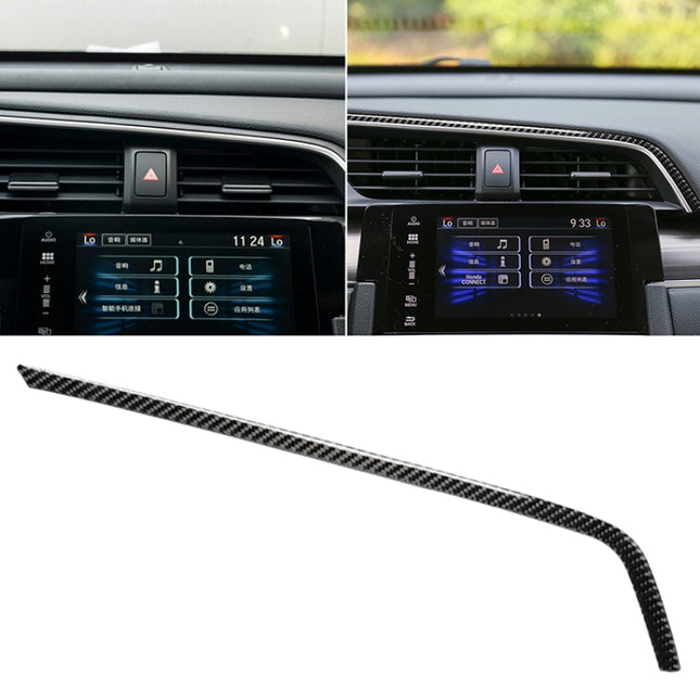 Car Carbon Fiber Central Control Air Outlet Upper Decorative Sticker for Honda Tenth Generation Civic 2016-2019, Left Drive
