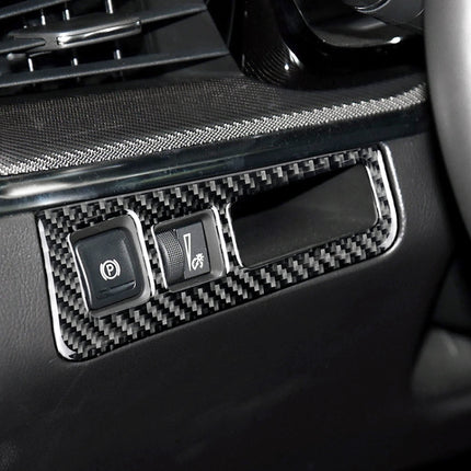 Car Carbon Fiber Headlight Switch Frame Decorative Sticker for Cadillac XT5 2016-2017, High Version, Left Drive, Headlight Switch