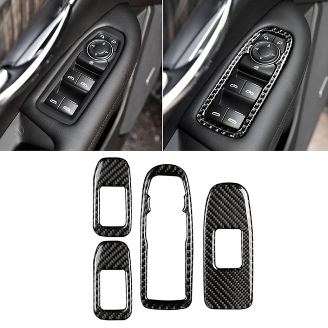 Car Carbon Fiber Door Window Lift Panel Decorative Sticker for Cadillac XT5 2016-2017, Door Window Lift Panel
